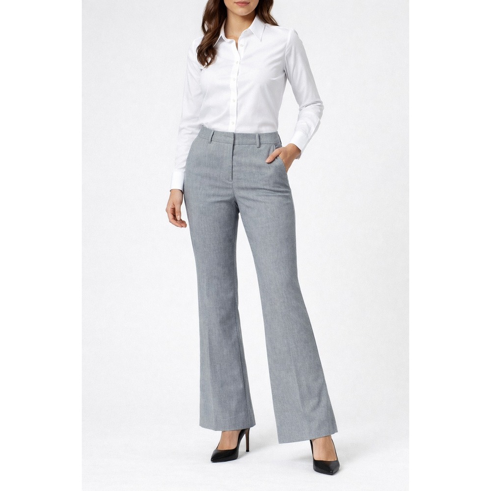 White House Black Market Dress Pants Sz 10 Gray Flare Smart Office Business